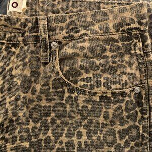 AMO Leopard Skin Cropped Jeans